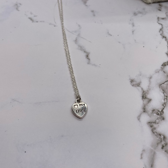 2 for$15 -Dog lover paw reversible silver pendant charm necklace - Picture 3 of 3